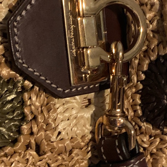 NIB Ferragamo SP11 Runway Straw & Leather Handbag - Picture 3 of 14